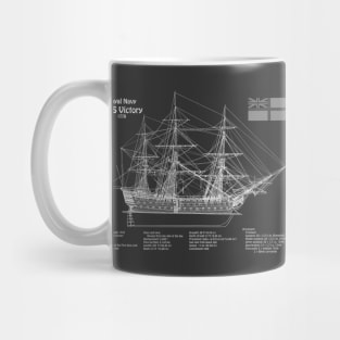 HMS Victory ship plans. Lord Nelson ship - PDpng Mug